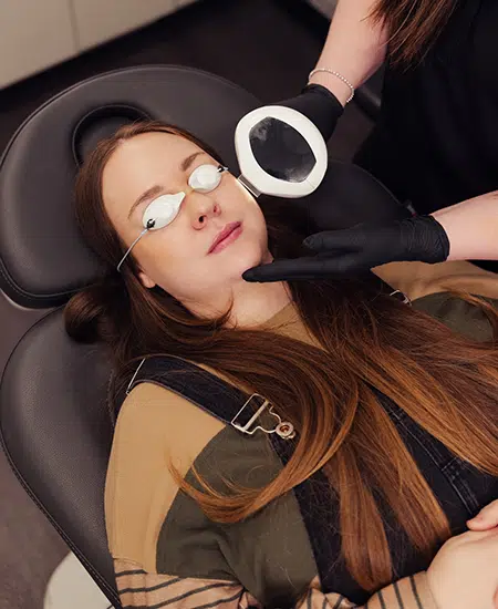 woman receiving ipl laser treatment at bcrn x
