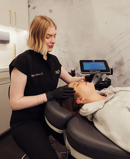woman receiving morpheus treatment at bcrn x